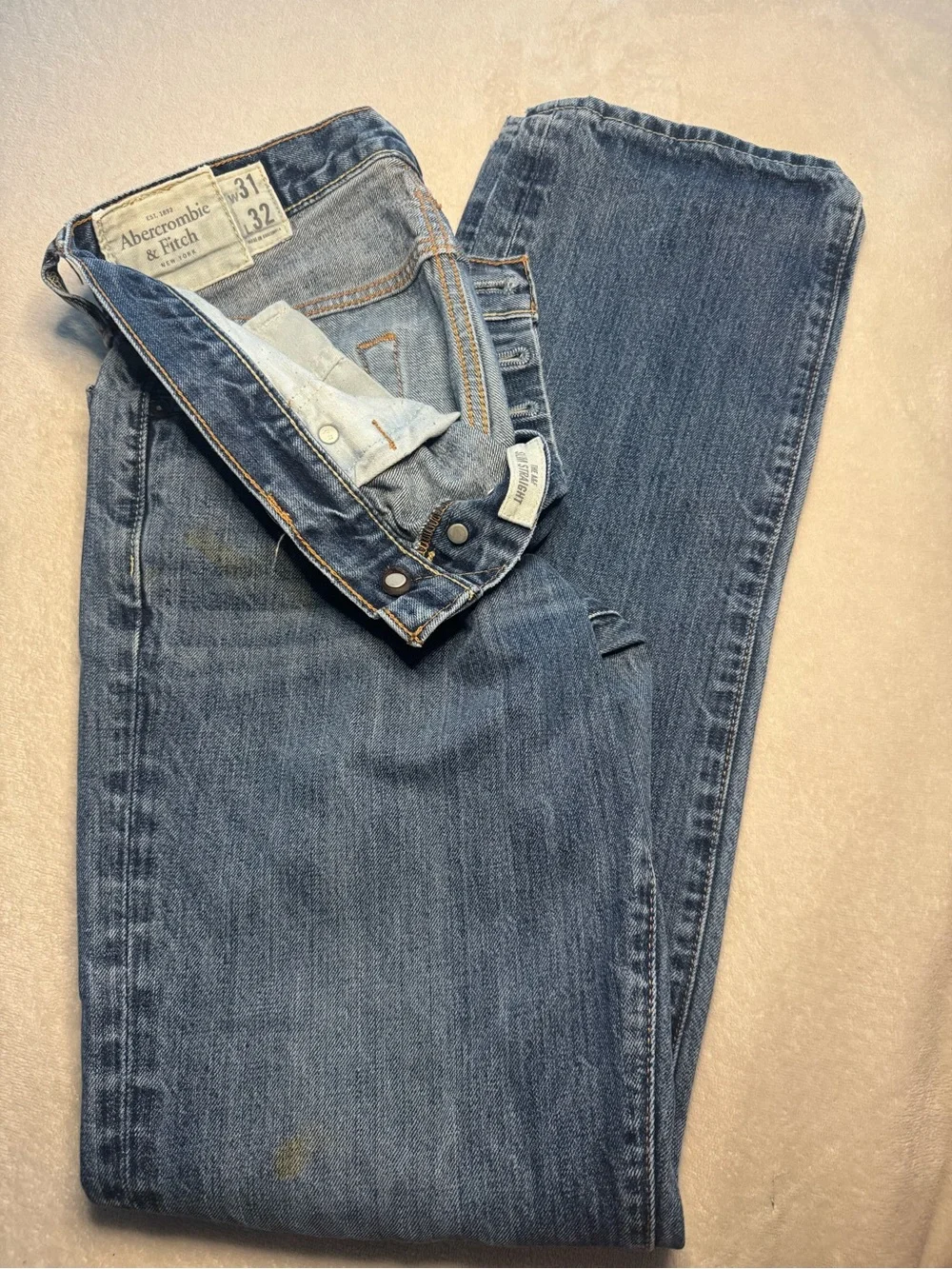 Abercrombie & Fitch Men's Medium Blue Straight Jeans